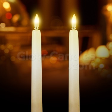 27cm Flickabright Dinner Candles - Ivory